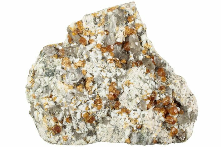 Spessartine Garnets With Smoky Quartz On Feldspar - China #238169